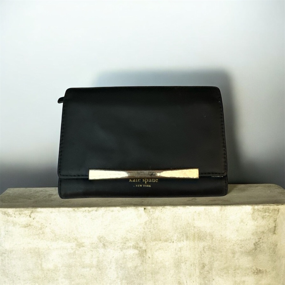 Kate Spade Black Clutch with Gold Accent